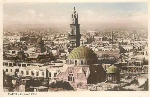 Postcard Egypt Cairo rooftop view