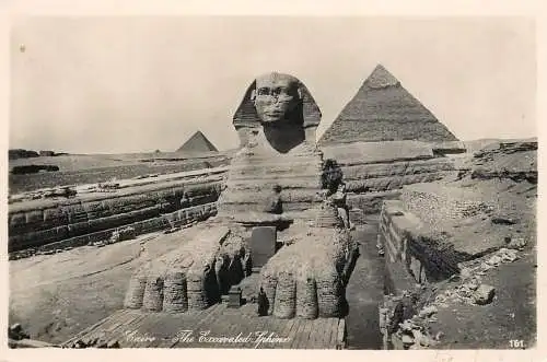 Postcard Egypt Cairo the Pyramids of Guizeh and Sphinx