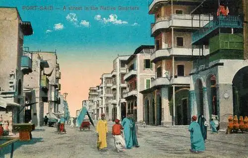 Postcard Egypt Port Said native quarters