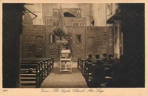 Postcard Egypt Cairo the Coptic church Abu Serge
