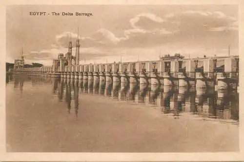 Postcard Egypt the Delta barrage