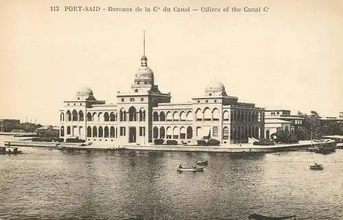 Postcard Egypt Port Said bureaux de la Company du Canal Suez