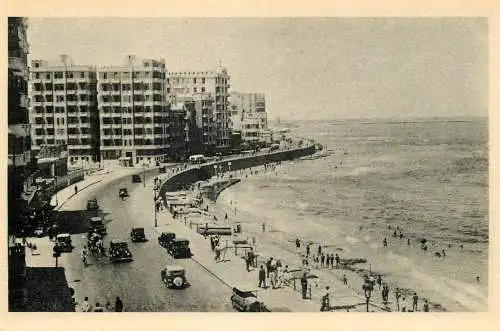 Postcard Egypt Cairo boulevard Queen Nazli