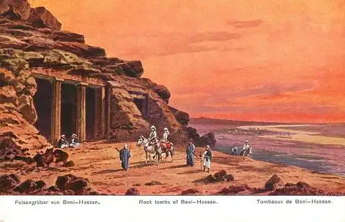 Postcard Egypt Rock tombs of Beni Hassan