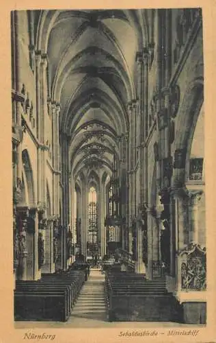 Germany Nurnberg Sebalduskirche Inneres Mittelschiff