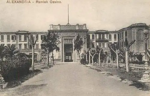 Postcard Egypt Alexandria Ramleh casino
