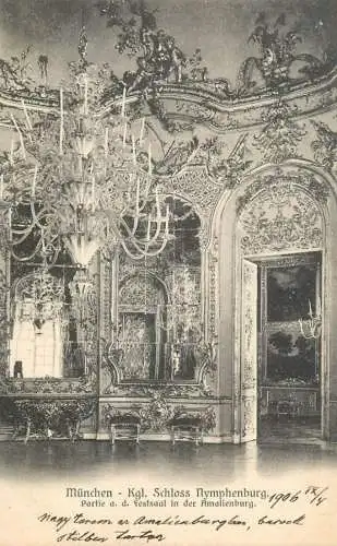 Germany Munchen Konigliche Schloss Nymphenburg Partie an der Festsaal in der Amalienburg