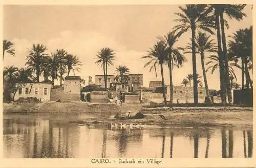 Postcard Egypt Cairo Badrash ein village