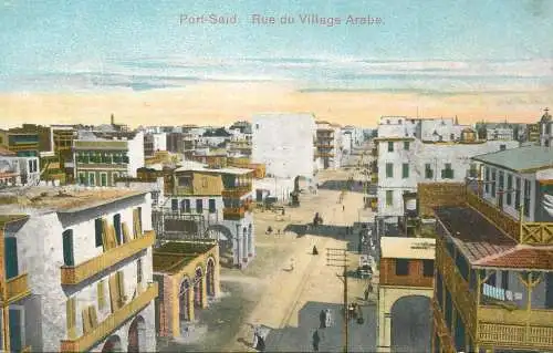 Postcard Egypt Port Said village arabe