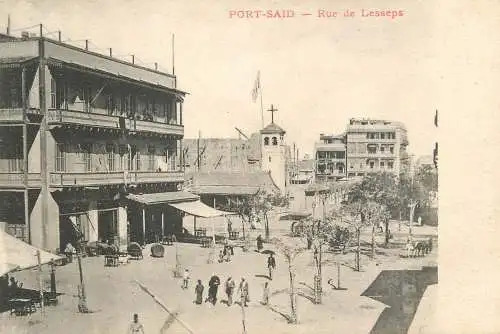 Postcard Egypt Port Said rue de Lesseps