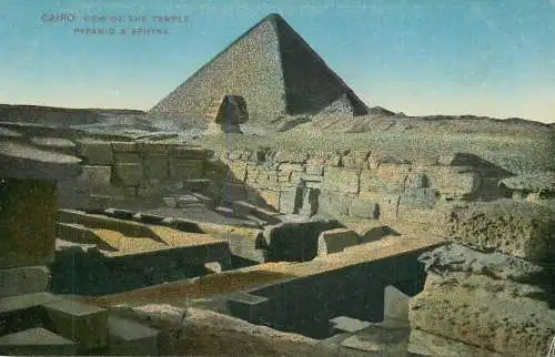 Postcard Egypt Cairo the Pyramids of Guizeh and Sphinx