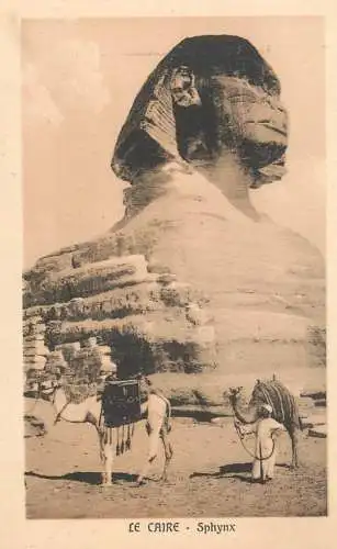 Postcard Egypt Cairo the Pyramids of Guizeh and Sphinx