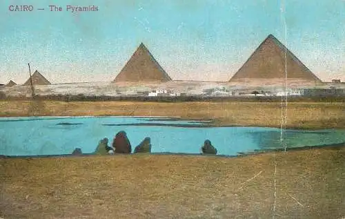 Postcard Egypt Cairo the pyramids