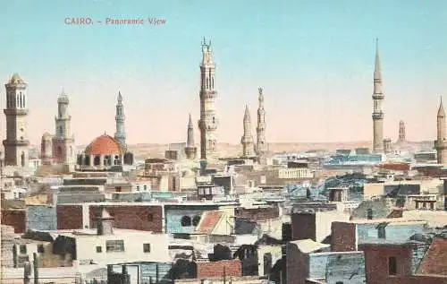 Postcard Egypt Cairo mosque panorama