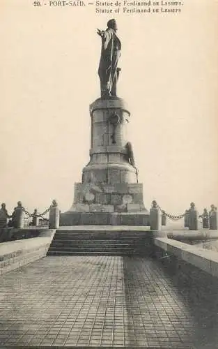 Postcard Egypt Port Said Statue de Ferdinand de Lesseps