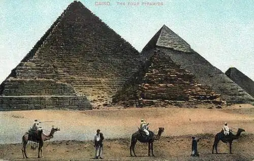 Postcard Egypt Cairo the four pyramids