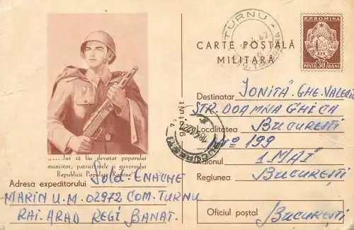 Romania army postal stationery 1962