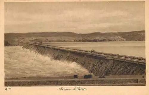 Postcard Egypt Aswan Nile dam