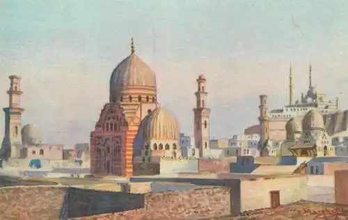 Postcard Egypt Cairo Mamelouk tombs and citadel