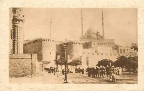 Postcard Egypt Cairo gates of the Citadel