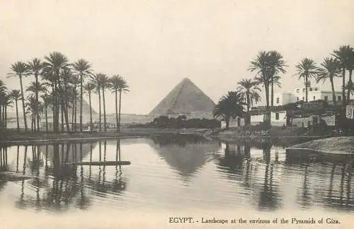 Postcard Egypt Cairo the Pyramids of Guizeh