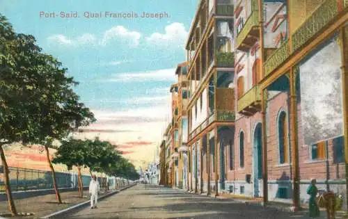 Postcard Egypt Port Said Quai Francois Joseph