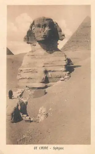 Postcard Egypt Cairo the Pyramids of Guizeh and Sphinx