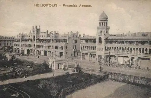 Postcard Egypt Heliopolis pyramids avenue