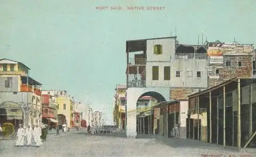 Postcard Egypt Port Said Native street