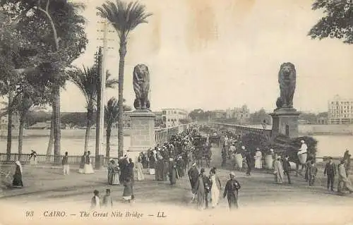 Postcard Egypt Cairo the Great Nile bridge