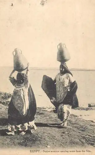 Postcard Egypt native womens water carriers