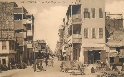 Postcard Egypt Port Said arab town