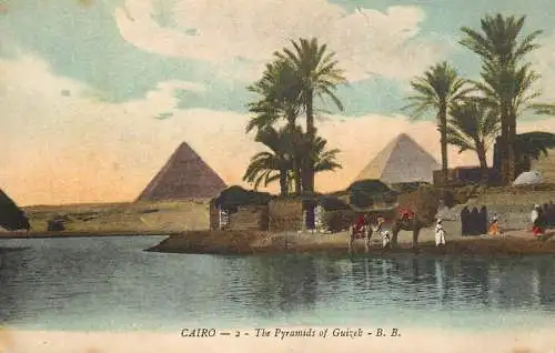 Postcard Egypt Cairo the Pyramids of Guizeh