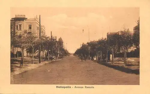 Postcard Egypt Heliopolis Avenue Ramses