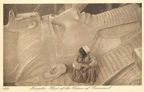 Postcard Egypt Memphis Head of the statue of Ramses II