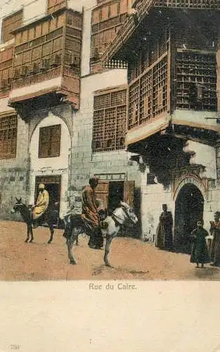 Egypt Cairo rue du Caire donkey scene