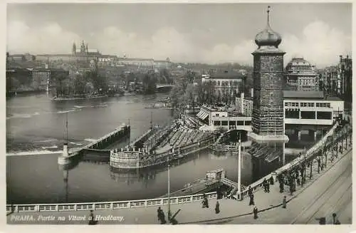 Czech Republic Praha Vltava river view & Hradcany