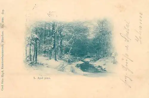 L. Apol pinx. 1898 scenic with trees