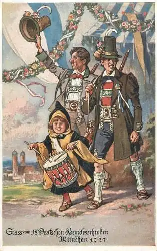 Gruss vom Deutschen Bundesschiessen Munchen 1927