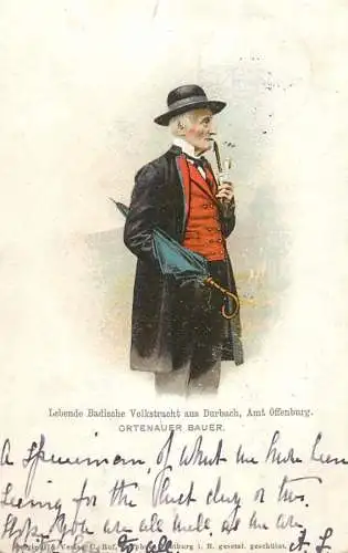 AK Badische Volkstracht aus Durbach Ortenauer Bauer