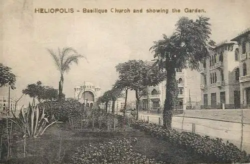 Egypt Heliopolis basilique church and showing the garden