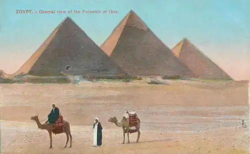 Egypt Gizeh pyramides camel caravan