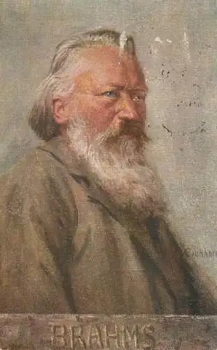 Brahms portrait artist vintage postcard