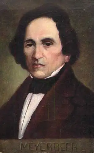 Meyerbeer portrait artist vintage postcard