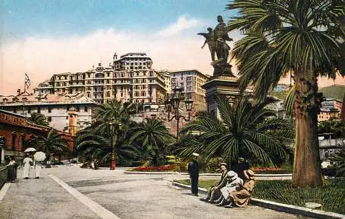 Italy Genova monumento al Duca di Galliera e Hotel Miramare