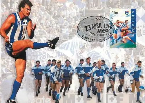 Australia rugby centenary of the AFL maxi card Adelaide - The Kangaroos North Melbourne