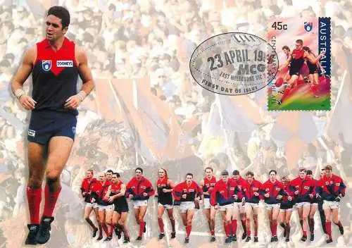 Australia rugby centenary of the AFL maxi card Adelaide - The Demons Melbourne