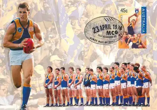 Australia rugby centenary of the AFL maxi card Adelaide - The eagles West Coast