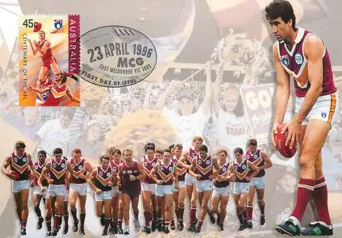 Australia rugby centenary of the AFL maxi card Adelaide - The Bears Brisbane