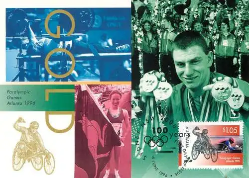 Australia Maxi Card Paralympic Games Centenary Atlanta 1996 US